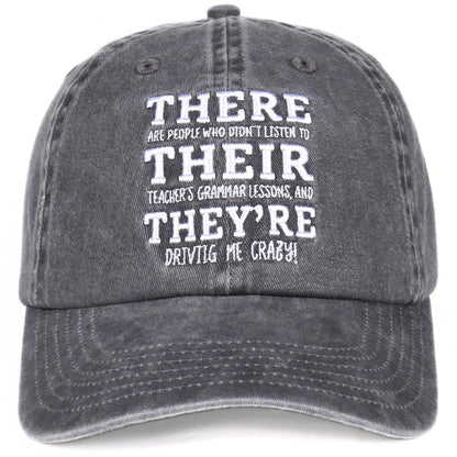 InnoBeta English Teacher Appreciation Gifts, Adjustable Embroidered Baseball Hat for Teacher Appreciation Day, Birthday, Thanksgiving, Christma, End of Term from Student Grey