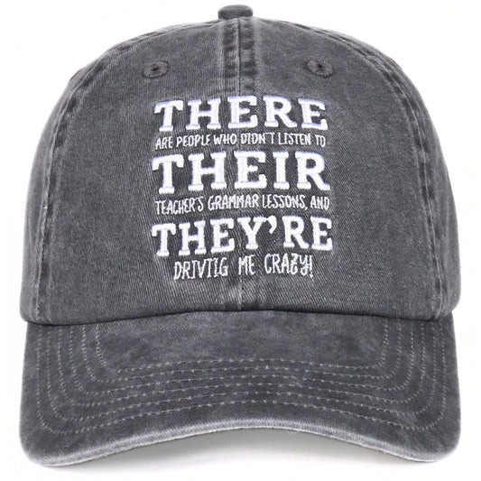 InnoBeta English Teacher Appreciation Gifts, Adjustable Embroidered Baseball Hat for Teacher Appreciation Day, Birthday, Thanksgiving, Christma, End of Term from Student Grey