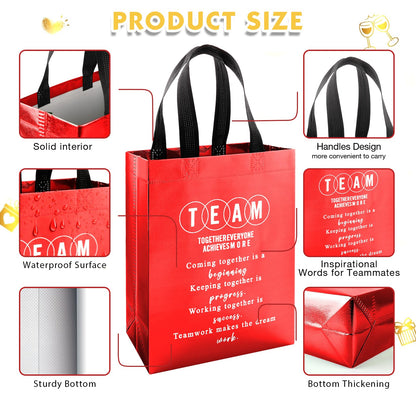 Addblu 50-Piece Employee Appreciation Gift Bags Bulk - Include 25 Team Bags (8x10x4 Inch) & 25 Tissue Paper, Reusable Gift Bag with Handles for Staff, Coworker, Teacher, Thank You & Valentine‘s Day Gifts (Colorful)