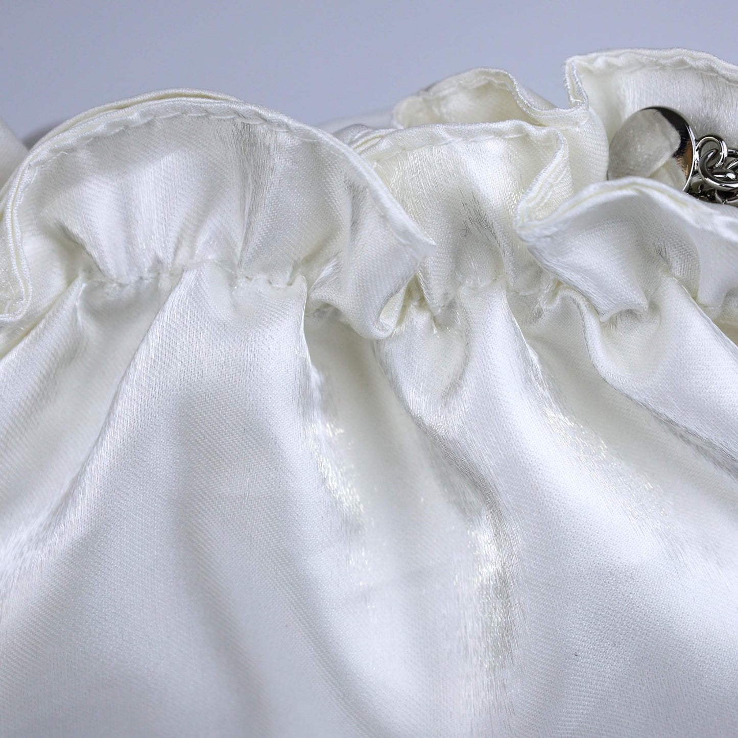 Embroidered Bride Cosmetic Bag| Creamy White Satin Something Blue Silk Makeup Bag Bling Pearl Bride To Be Purse for Bridal Shower Bachelorette Party Women Wedding Engagement Gift