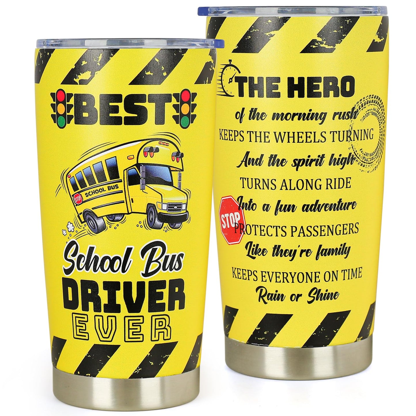 Bus Driver Appreciation Gifts - School Bus Driver Christmas Birthday Retired Appreciation Gifts - Buses Drivers Back To School Gift for Men Women - Stainless Steel Insulated 20OZ Tumbler