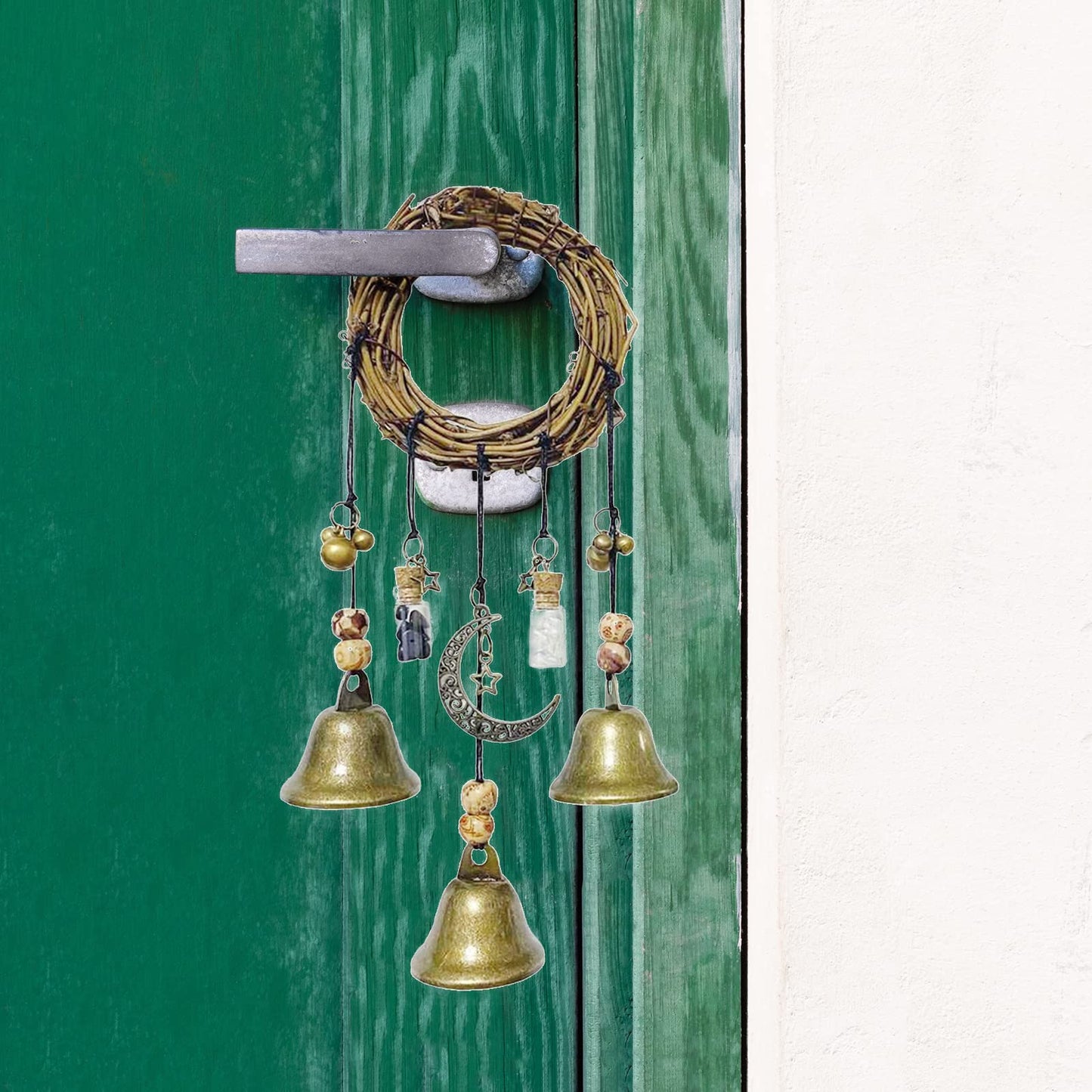 Witch Bells Magical Wind Chimes, Hanger Witchcraft Decor, Crystal Quartz Hanging Pendant Decor