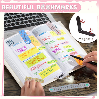 Gersoniel 32 Pcs Teacher Appreciation Gifts Bulk Teacher Magnetic Bookmarks Inspirational Page Clips Thank You Gifts for Employee Staff Xmas Stocking Stuffers for Women(Simple)