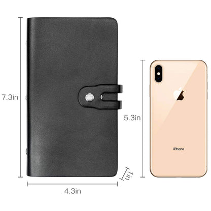 Padike RFID Credit Card Holder Business Card Organizer , with 96 Card Slots Credit Card Protector for Managing Your Different Cards to Prevent Loss or Damage (Black)