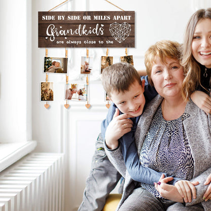 GEMTEND Grandma Gifts Nana Photo Holder, Gifts for Grandmother Present from Granddaughter and Grandson, Clips and Twine for Photo Hanging, Grandkids Photo Frame for The Best Grammy Ever Gift