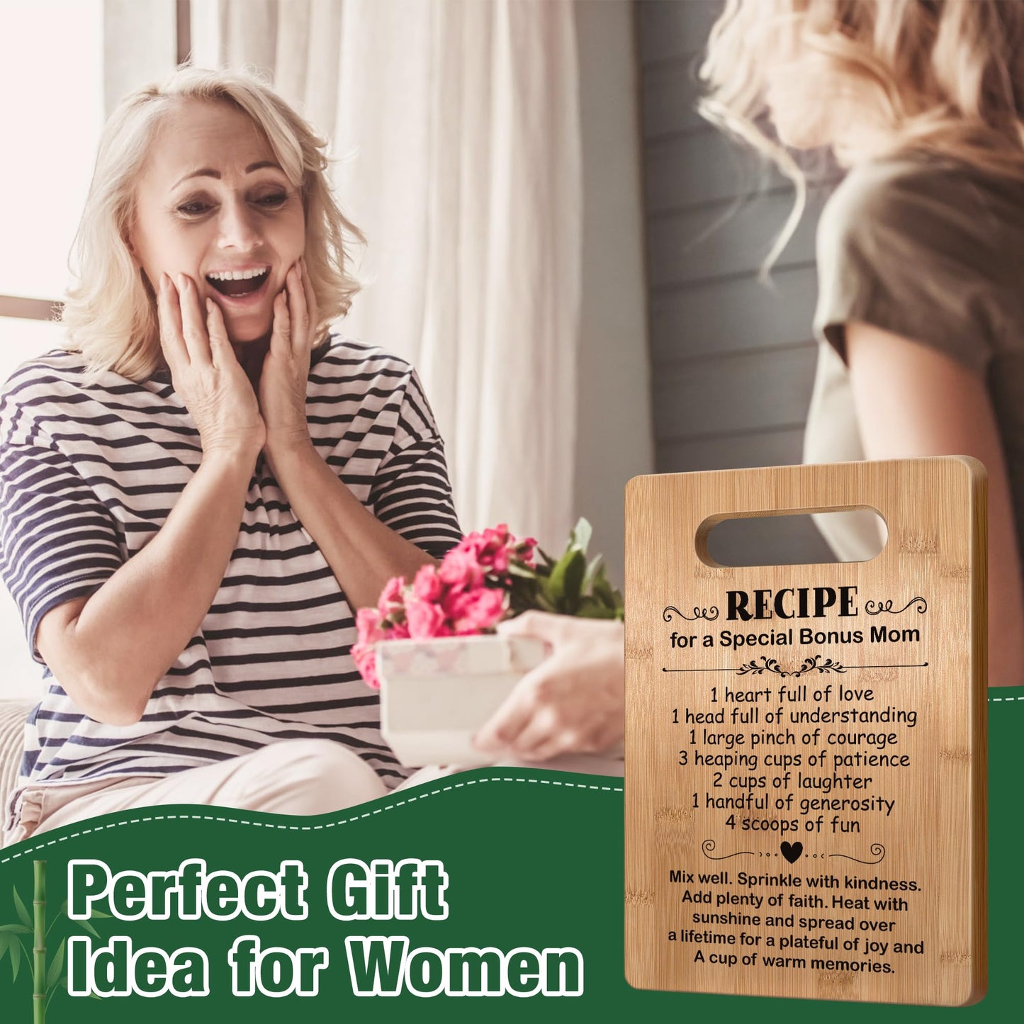 Popular Gifts for Bonus Mom Mothers Day, Cutting Board Gift for Bonus Mom, Bonus Mom Birthday Gifts from Daughter Son