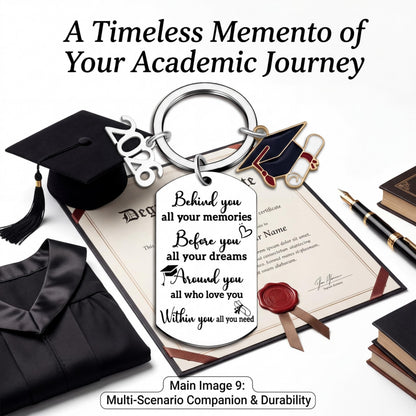 2026 Keychain - Personalized Stainless Steel Graduation Gift for Graduates with Charm of 2026
