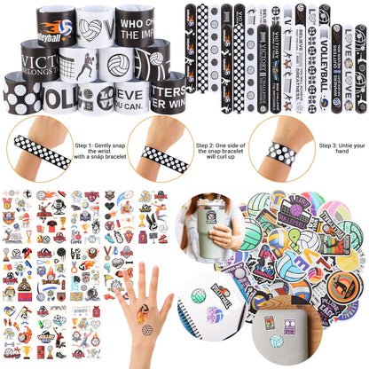 Kolewo4ever 295 Pieces Volleyball Party Favors Supplies Set Bulk Volleyball Goodie Bag Fillers for Sport Party Gifts Bags (Volleyball)