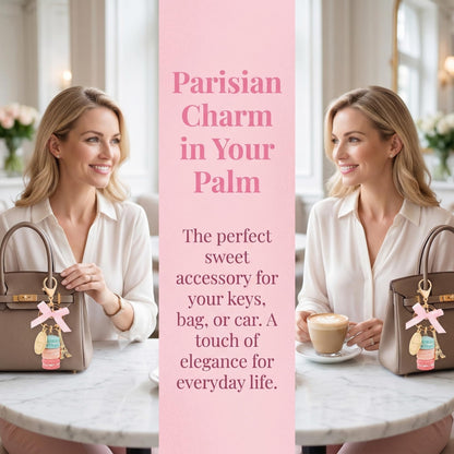 Keychain Ring Eiffel Tower Macaron Charm Cute Pendant Bag Charm Purse