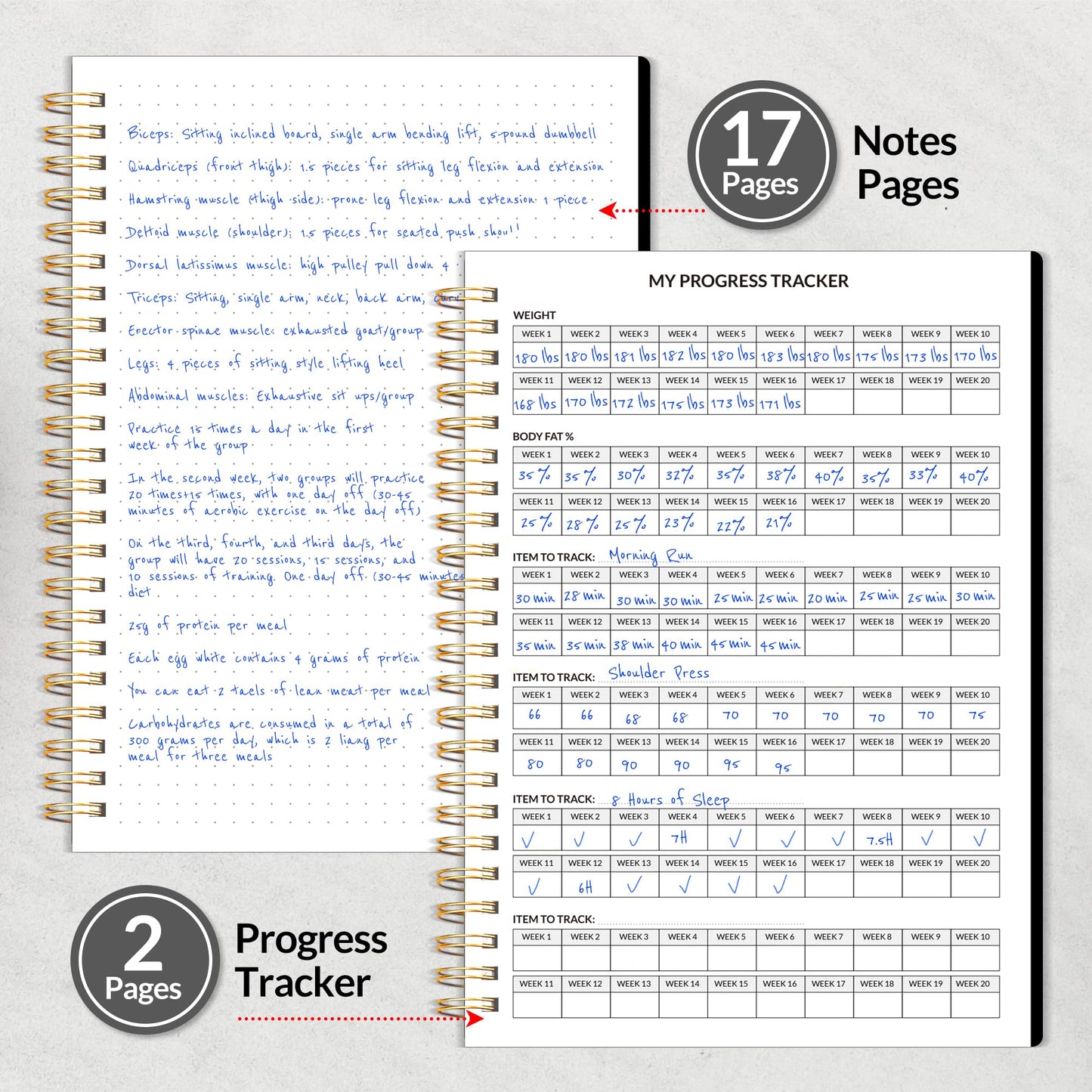 2026 Fitness Workout Journal Planner for Women & Men, JAN 2026 - DEC 2026 Exercise Planner, 6.4" x 8.3" Workout Calendar Journal Essentials Gift for Goals, Tracking, Gifts with PVC Plastic Cover,Black