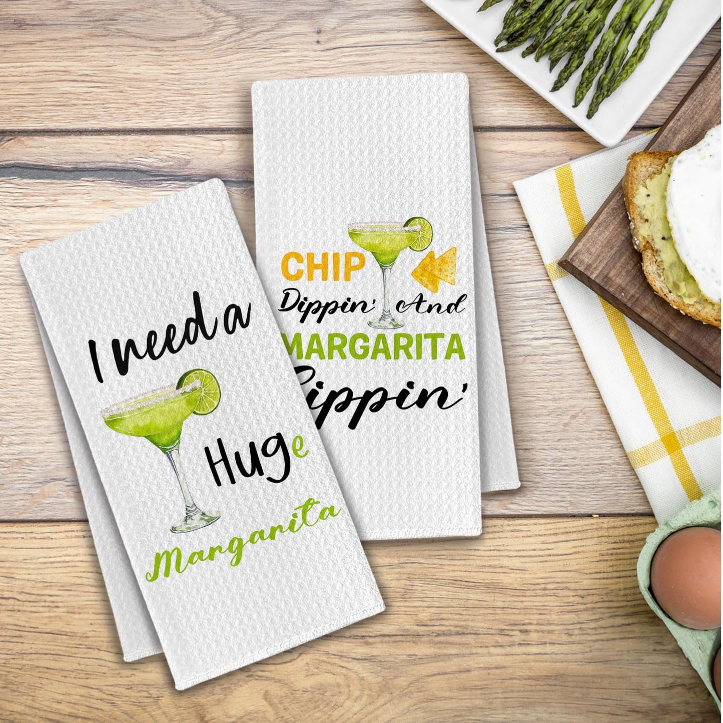 Margarita Gifts Kitchen Towels, Gifts for Margarita Lovers Dish Tea Towels for Kitchen Bar Cart Decor, Cocktail Bartender Gift Decorative Hand Towel, 16x24 Inches Set of 2