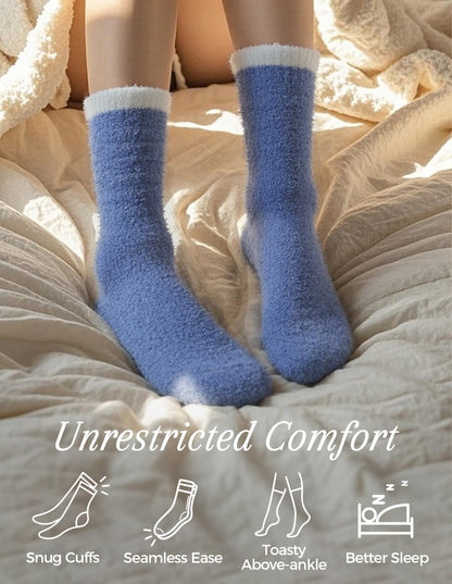 TEHOOK Warm & Cozy Gifts for Women, Fluffy Fuzzy Plush Sleeping Slipper Socks - Soft Warm Fabric