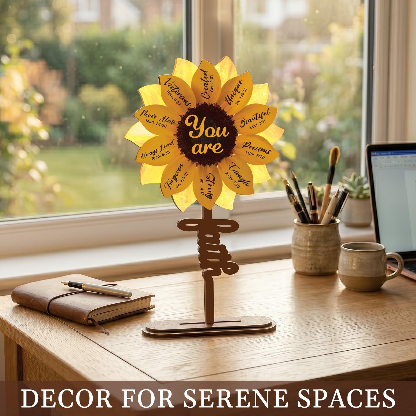 Christian Sunflower Gifts For Women, God Says You Are Sun Flower Mothers Day Gifts For Mom, Faith Based Teacher Appreciation, Spiritual Birthday Present For Coworker, Nurse, Unique Desk Decor Plaques