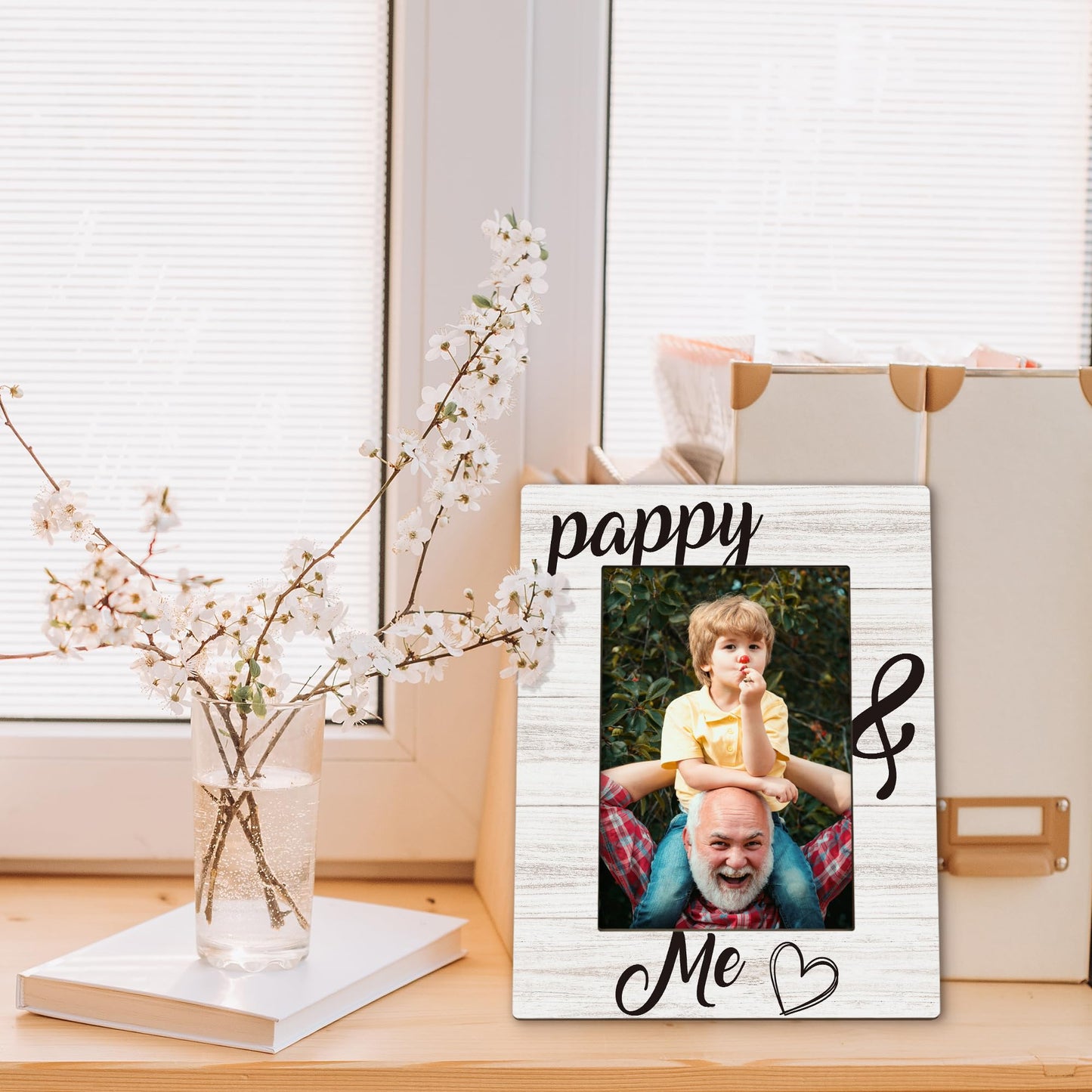 Pappy Gifts Picture Frame 5x7, Pappys Photo Frame, Christmas Fathers Day Birthday Gifts for Pappys from Grandkids Grandchildren, Pappy and Me Wooden Picture Photo Frames for Desk Room Decor