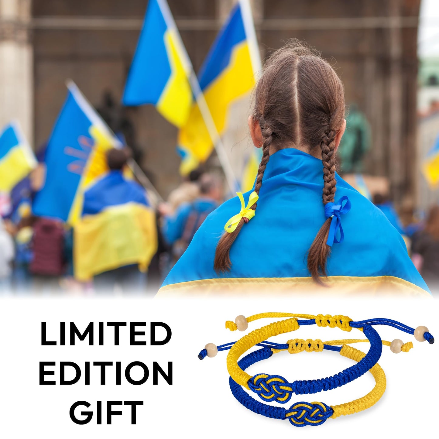 Ukraine Bracelet For Women, Men, Support Ukraine Jewelry, Infinity String Stand With Ukrainian Gifts, Blue And Yellow Flag Accessories, Proud Patriotic Product, Hope & Protection Blessing Merchandise