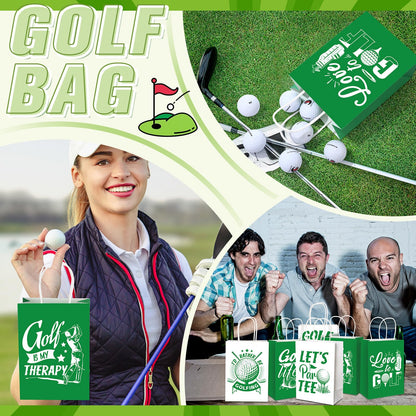 Resholder 30 Pcs Golf Party Favor Bags Sports Themed Party Decorations Golf Goodie Gift Bags with Handles Portable Candy Treat Pouch for Kids Boys Golfers Birthday Supplies