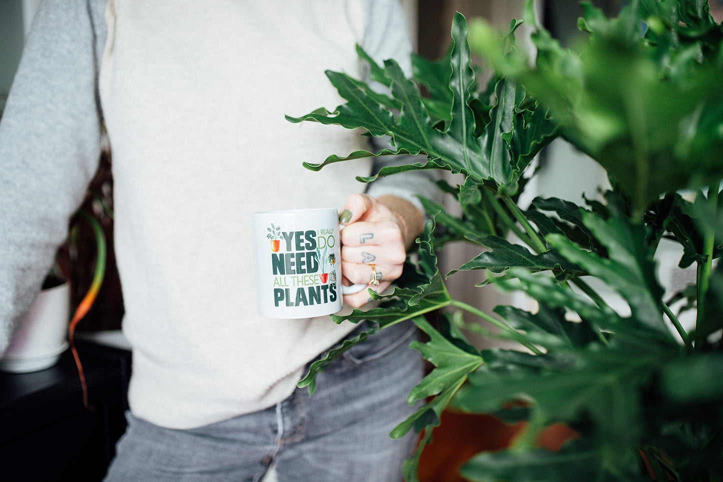 Loftipop Plant Lover Coffee Mug, Houseplant Tea Cup, Gardner Landscape Green Thumb Gifts, Yes I Really Do Need All These Plants (11oz)