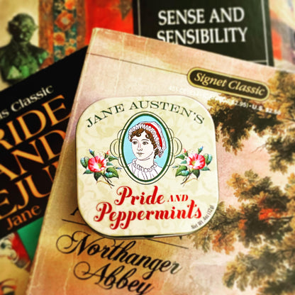 The Unemployed Philosophers Guild Jane Austen Pride and Peppermints Breath Mints, 1 Tin, Net Wt .4oz (12g)