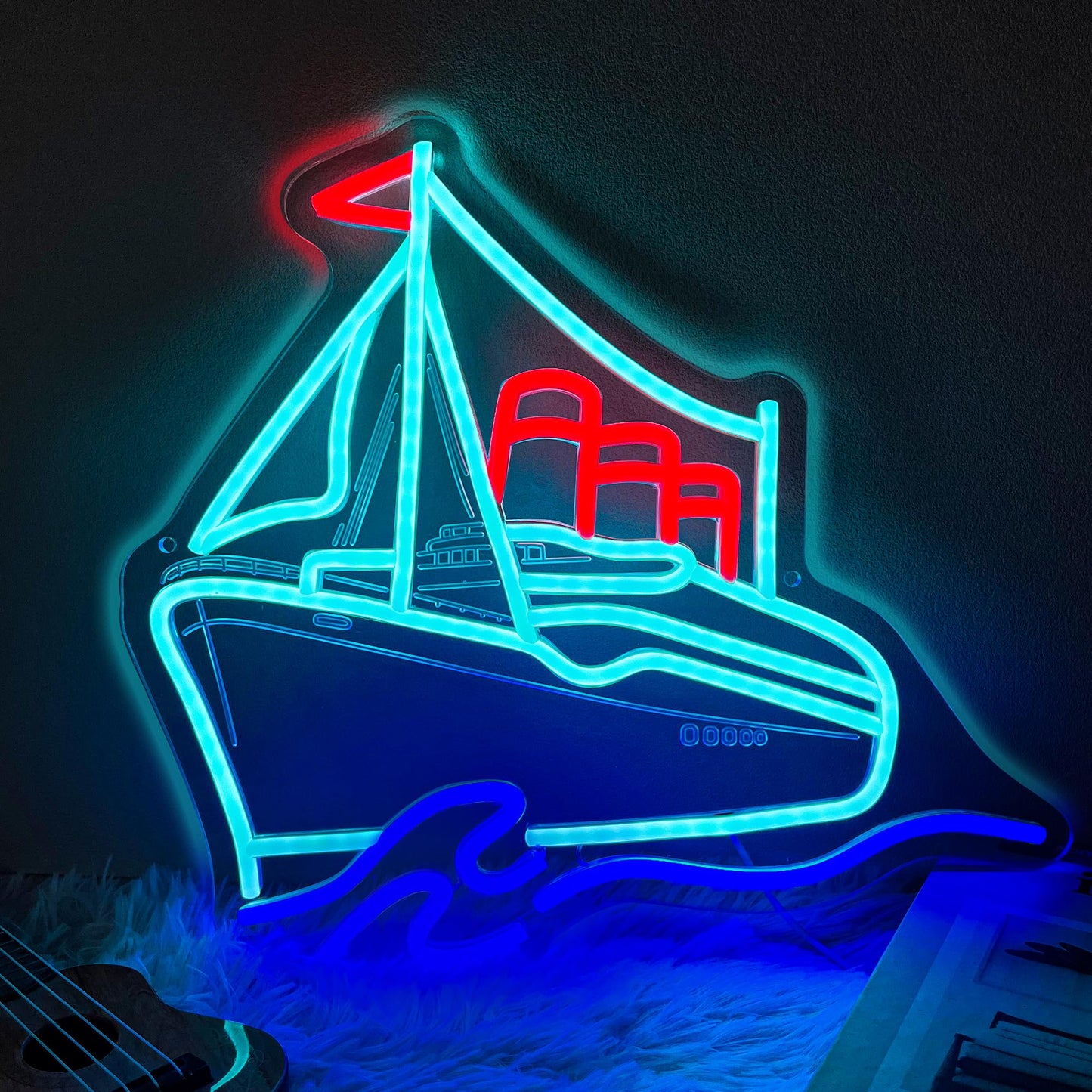 Titanic Neon Sign The Titanic Gifts for Kids Room Decor Boys Led Lights for Bedroom USB Power Titanic Night Light Birthday Gifts for Women Men