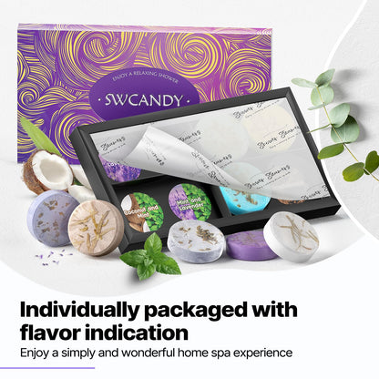 Shower Steamers Aromatherapy Birthday Gifts for Women - SWCANDY 8 Pcs Mothers Day Gifts, Mom Wife Daughter Grandma Sister Her Self Care with Natural Essential Oils Relaxation Home SPA Travel Holidays