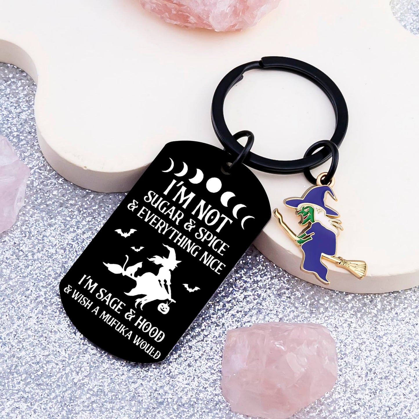 Witchy Gifts for Women Witchy Keychain Gifts for Witchcraft Lovers Decor Witch Accessories for Women Teen Girls Halloween Basket Stuff Birthday Wicked Gift Ideas