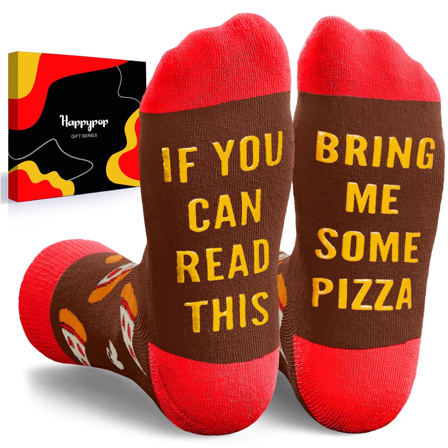 HAPPYPOP Funny Food Socks Men - Women Hot Dog Ramen Taco Gifts, Pizza Socks for Teens