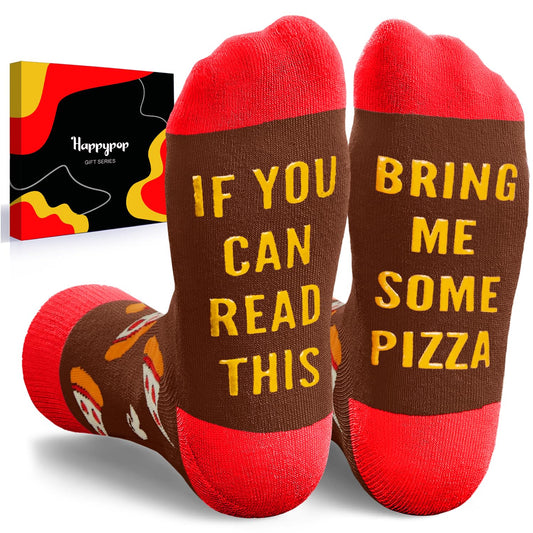 HAPPYPOP Funny Food Socks Men - Women Hot Dog Ramen Taco Gifts, Pizza Socks for Teens