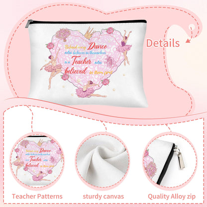 CRASHOT Dance Teacher Appreciation Gifts for Women, Ballet Teacher Gift Set Includes 20 oz Travel Tumbler, Cosmetic Makeup Bag, Socks and Keychain, Dancer Birthday Present