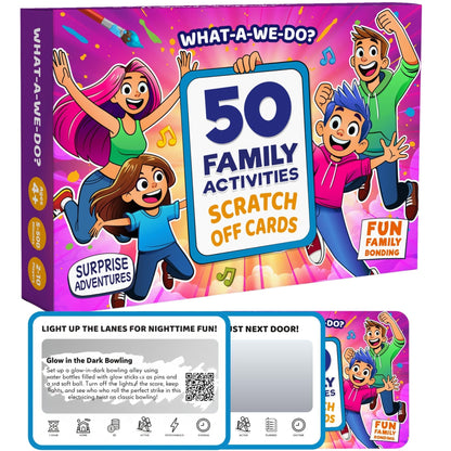 50 Family Activities - Adventure Scratch Off Cards for Family Nights - Fun Conversation Cards - Gift for Families - Game Night Gift Basket Idea for Kids and Adults - Unique for Christmas and Birthdays