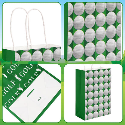 Golf Party Favor Bags - Golf Themed Goodie Bags with Handles for Birthday Decorations, Golfs Gift Bags, Golfs Theme Birthday Goody Paper Bags for Men Women Sports Events Party Favor Supplies
