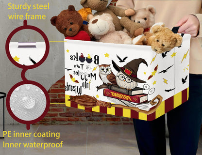 Large Magic Nursery Baby Basket Collapsible Kids Toy Storage Bin Gift Box Room Decor (Brown Owl)