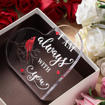 Yalikop Cardinal Gifts Red Cardinal Gift Memorial Gifts for Loss of Father Mother Sympathy Memorial Present Crystal Acrylic Bereavement Present for Loss of Loved One(I Am,5.95 x 6 x 0.6 Inches)