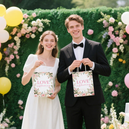 Hzbcxs 20Pcs Love is Blooming Goodie Bags, Bridal Shower Gift Bags, Engagement Wedding Party Decorations, Fresh Off the Market Bridal Shower Decorations