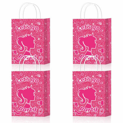 Zliisang 16pcs Pink Princess Party Favor Bags Princess Goodie Gift Bags for Kids Birthday Party Decorations Gift Supplies