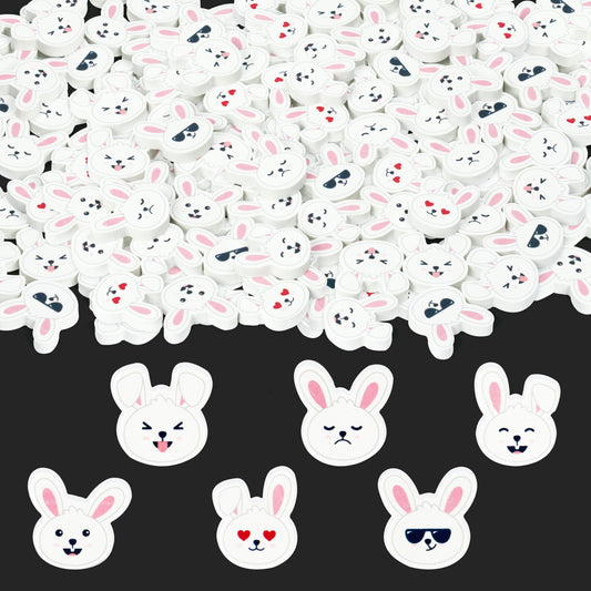 Easter Bunny Mini Erasers for Kids - 60Pcs Spring Gifts Easter Rabbit Pencil Erasers Cute Rabbit Ears Face 3D Puzzle Desk Pet Stationery for Classroom Reward Basket Stuffers Birthday Party