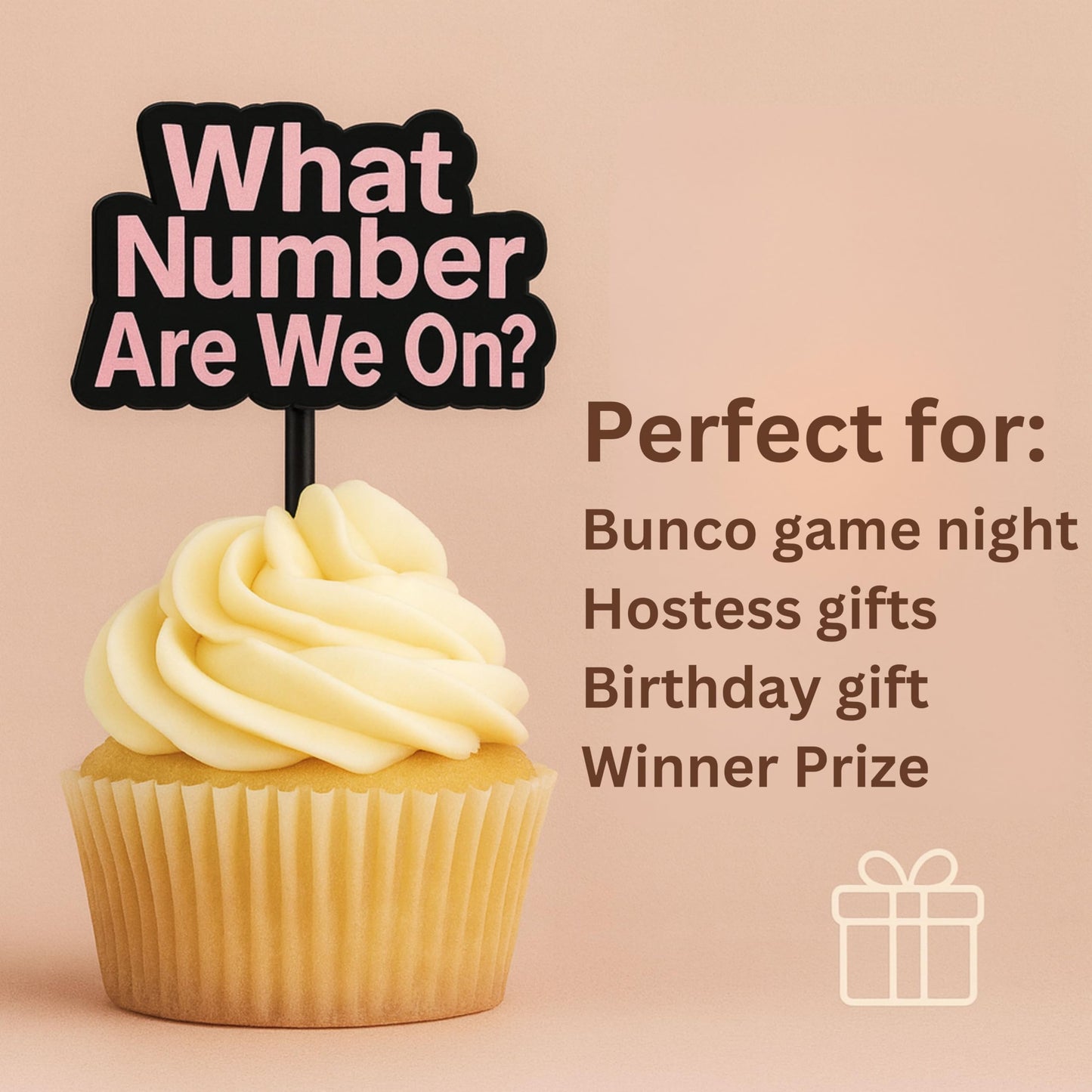 Bunco Cupcake Toppers – 8 Fun Bunco Sayings – Reusable Party Picks for Cupcakes & Snacks – Great Bunco Gift or Door Prize