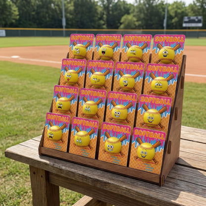 Softball Gifts for Team Include 12 Sets Funny Mini Softball with Ice Cream Drip Softball Themed Cards, Softball Party Favors Supplies for Softball Party Decorations Ice Cream Birthday Team Gathering