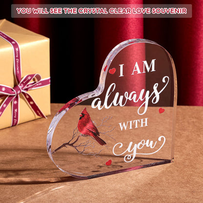Yalikop Cardinal Gifts Red Cardinal Gift Memorial Gifts for Loss of Father Mother Sympathy Memorial Present Crystal Acrylic Bereavement Present for Loss of Loved One(I Am,5.95 x 6 x 0.6 Inches)