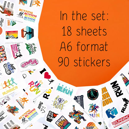 BulbaCraft Running Stickers for Water Bottles, Run Stickers and Decals, Runner Decals - Running Themed Party Decorations, Presents for Marathon Runners Men, Gifts for Women & Men