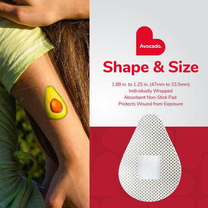 BioSwiss Bandages, Avocado Shaped Self Adhesive Bandage Set, Latex Free, Sterile Wound Care, 24 Count