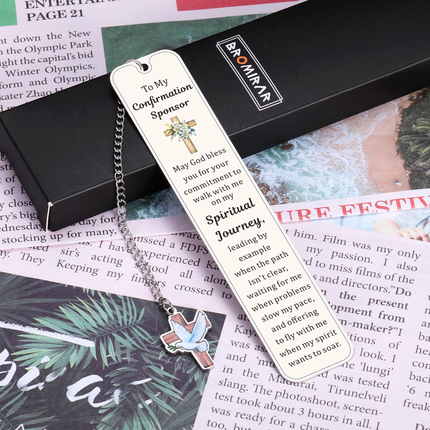 Confirmation Sponsor Gifts for Women Men, Christian Catholic Confirmation Sponsor Gifts Bookmark, Thank You Bookmark Gift for Sponsors Godfather Godmother, Sponsors Appreciation Gift from Candidate