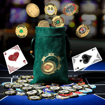 LuluCircle Poker Guard, Weights for Poker, Poker Gifts for Men, Poker Card Protector, Poker Accessories, Coin Collectibles, Poker Chips Coin with Plastic Case