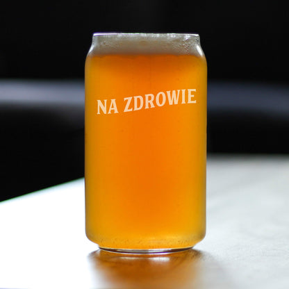 Bevvee Na Zdrowie - Polish Cheers - Beer Can Pint Glass - Cute Poland Themed Gifts or Party Decor for Women and Men - 16 Oz