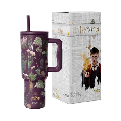 Simple Modern Harry Potter 40 oz Tumbler with Handle and Straw Lid | Insulated Reusable Stainless Steel Water Bottle Travel Mug | Gift for Women Men Him Her | Trek Collection | 40oz | Herbology