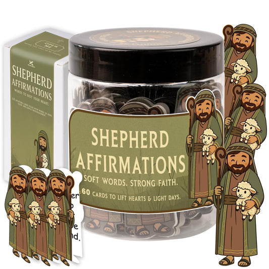 Shepherd Affirmations Jar- Faith & Encouragement Notes, Christian Gifts for Men & Women, Pastor Appreciation Gifts for Men, Pastor Wife Appreciation Gift, Christmas Gift