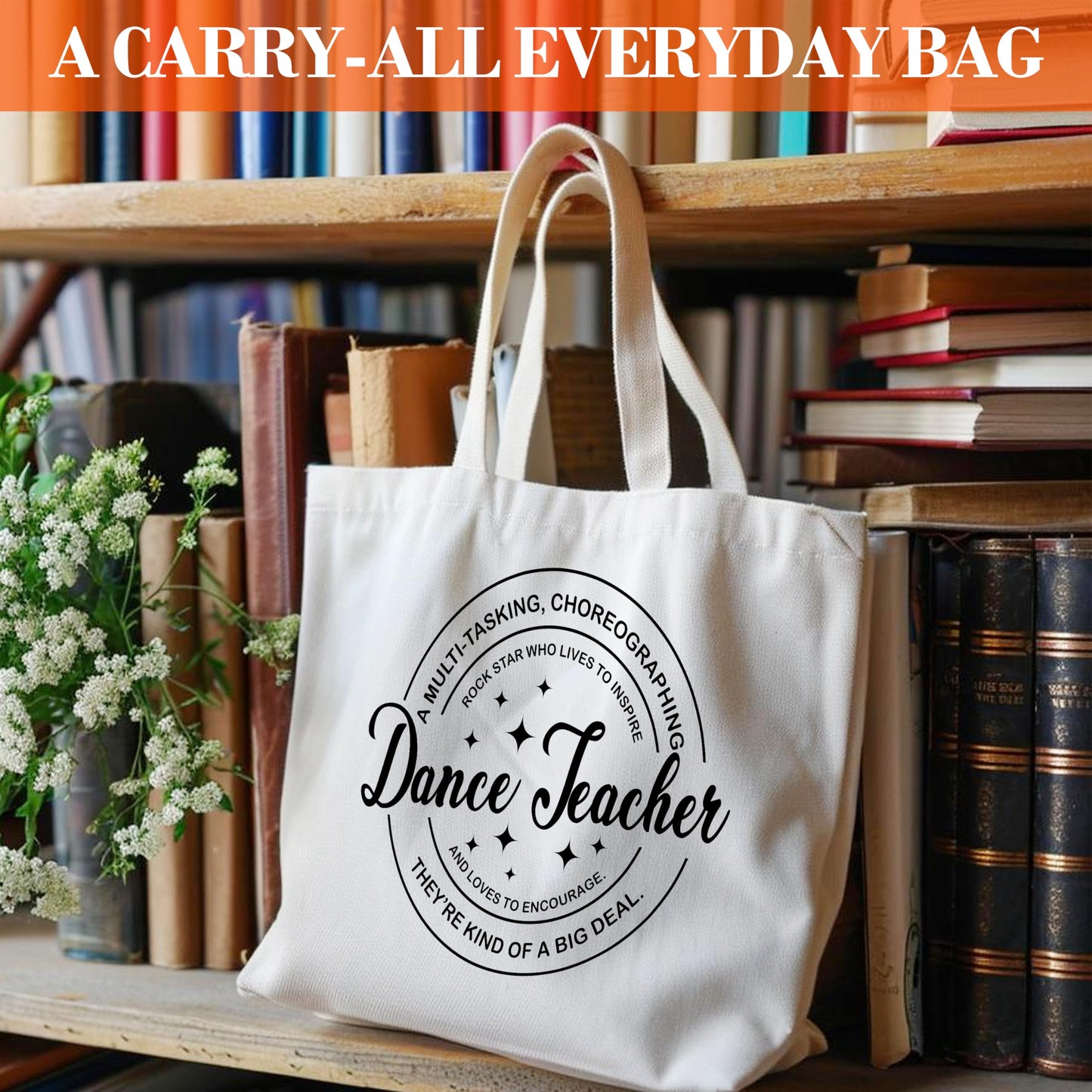 Teacher Canvas Tote Bag, Dance Teachers Definition Tote, Dance Teacher Appreciation Gift Bags, Teachers Stuff Bag, Retirement Gifts for Women, Shoulder Bags Gifts for Dance Teachers -19