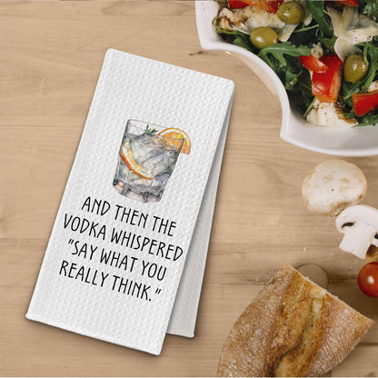 Vodka Gifts Kitchen Towels, Vodka Lover Gifts Dish Tea Towels for Kitchen Bar Cart Decor, Gift for Bartender Decorative Hand Towel, 16x24 Inches