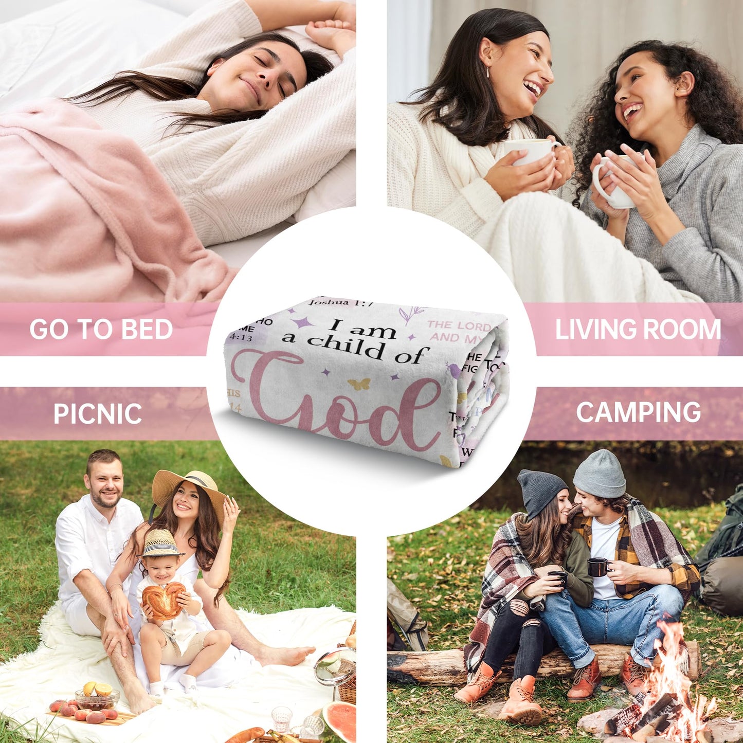 Baptism Gifts for Girl, I Am a Child of God Blanket, Teen Girl Gifts Trendy Stuff, Christian Birthday Gifts for Teen Girls, Women Confirmation & First Communion Gifts for Girls(50 * 60)