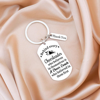 Ikacvb Cheer Keychain Best Cheerleading Coach Gifts For Women Thank You Gifts For Cheerleader Choach Appreciation Gift For Women Coaches Keyring Birthday Christmas Stuff