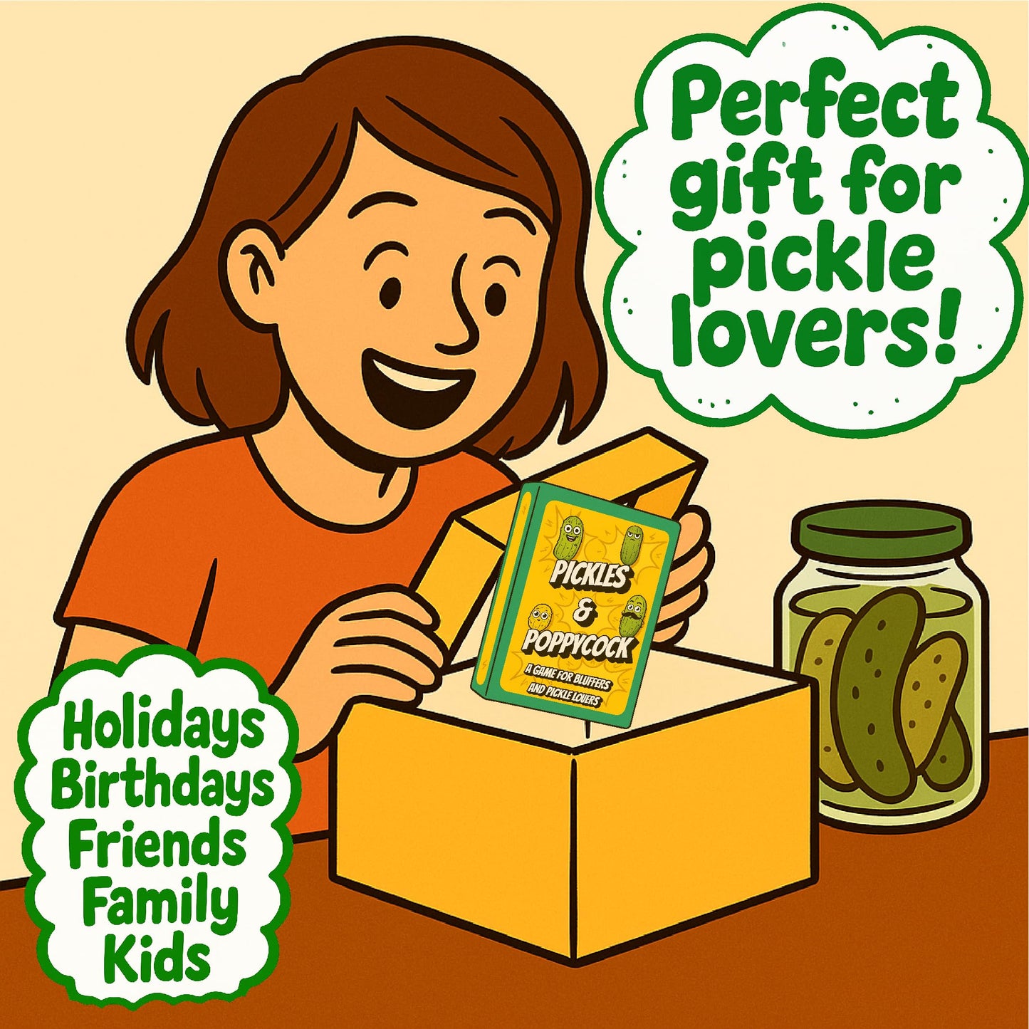 A Card Game for Bluffers and Pickle Lovers - The Perfect Pickle Gift - Card Games for Adults and Kids - Pickle Stuff, Pickle Themed Gifts, Pickle Party, Pickle Lover Gifts - 2-8 Players and Ages 8+